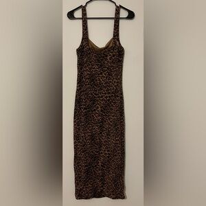 NWT Good American Sepia Leopard dress, brown and black, women’s size XL (4).